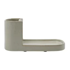 Porte-brosse et porte-savon Datura, Shellish grey