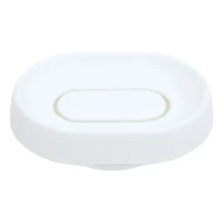 Porte-savon silicone avec égouttoir dissimulé large, Blanc