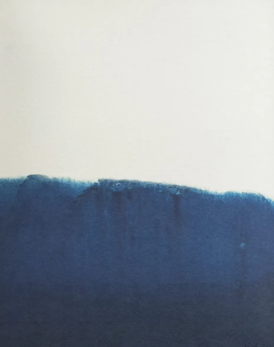 Poster Dyeforindigo ocean 1 40x50 cm, Bleu-blanc