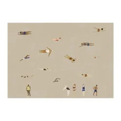 Poster Swimmers, Beige, 50x70 cm