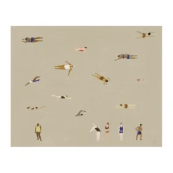 Poster Swimmers, Beige, 40x50 cm