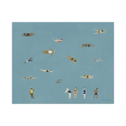 Poster Swimmers, Blue, 40x50 cm