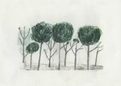 Poster Trees 50x70 cm, Noir- off white
