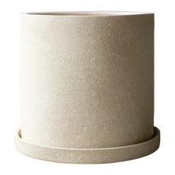 Pot Ø30 cm Grow avec soucoupe, Crème structure