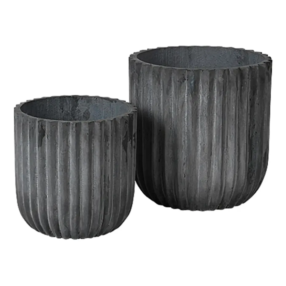 Pot Fiber Lot de 2, Charcoal