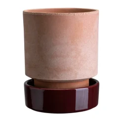 Pot Hoff, Ø18 cm, Raw Rosa-Deep Burgundy
