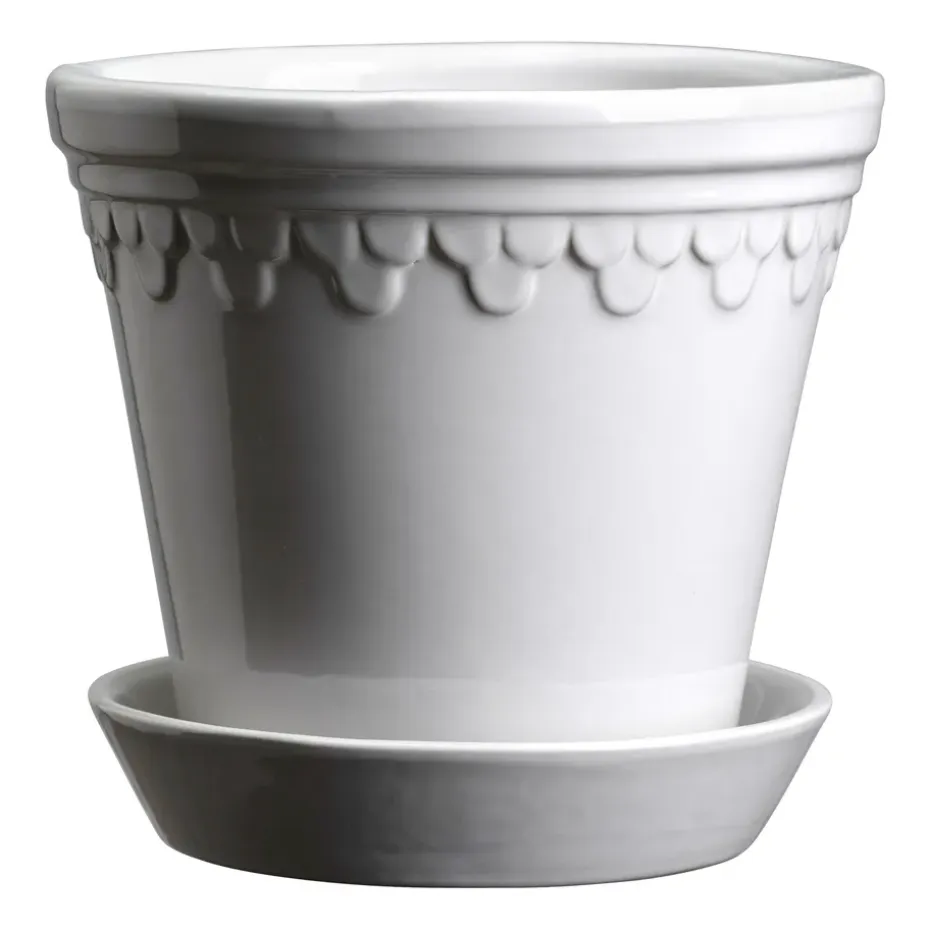 Pot vitré Københavner Ø12 cm, Mineral White