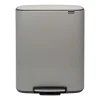 Poubelle à pédale Bo 60 L, Mineral concrete grey
