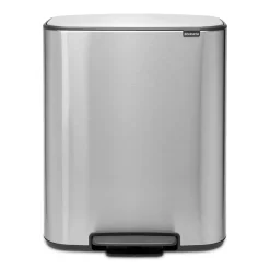 Poubelle à pédale Bo bin 2 x 30 L, Fer mat