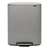 Poubelle à pédale Bo bin 2 x 30 L, Mineral concrete grey
