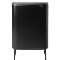 Poubelle Bo touch high 2x30 L, Noir mat