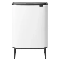 Poubelle Bo touch high 2x30 L, Blanc