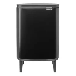Poubelle haute Bo 12 L, Noir mat