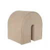 Pouf Curved, cuir light brown