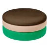 Pouf Pond 30 cm, Emerald green-rose-coffee