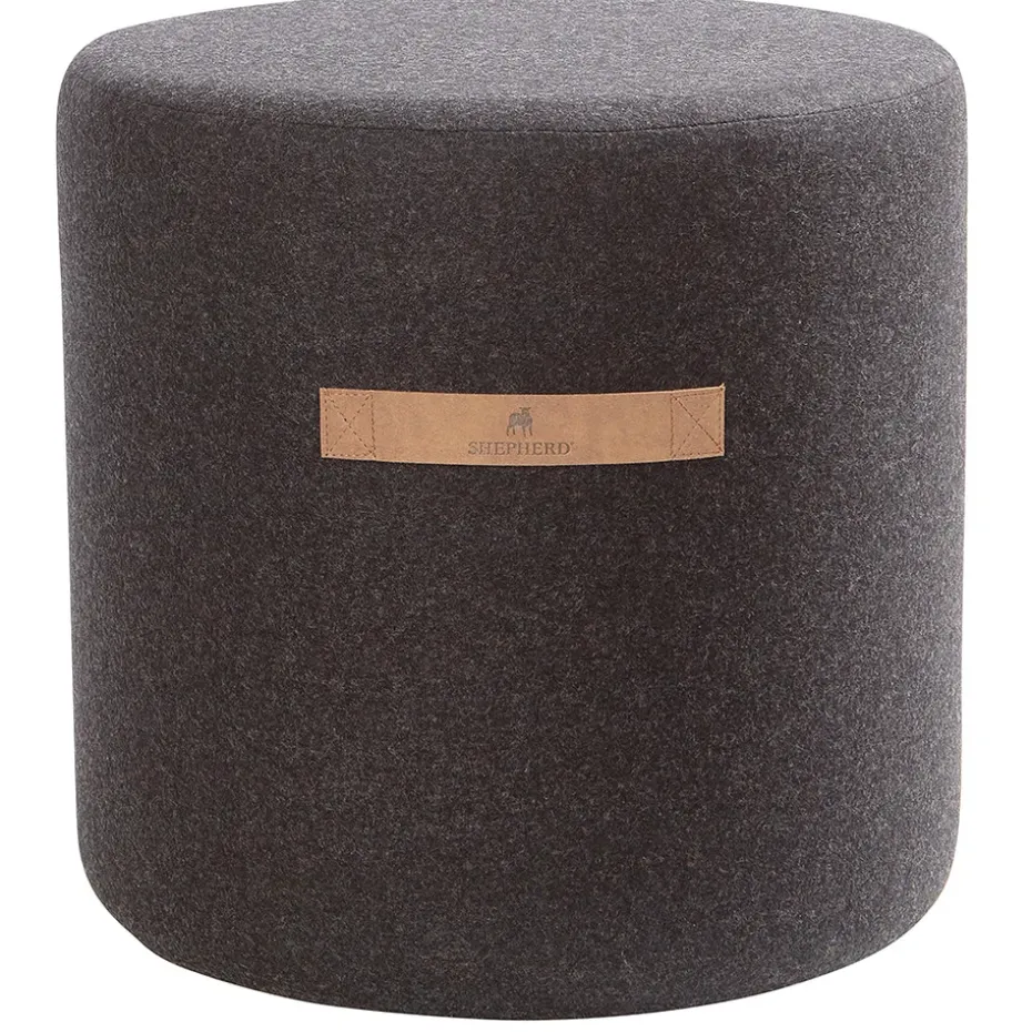 Pouf Shepherd Sara 40 cm, noir
