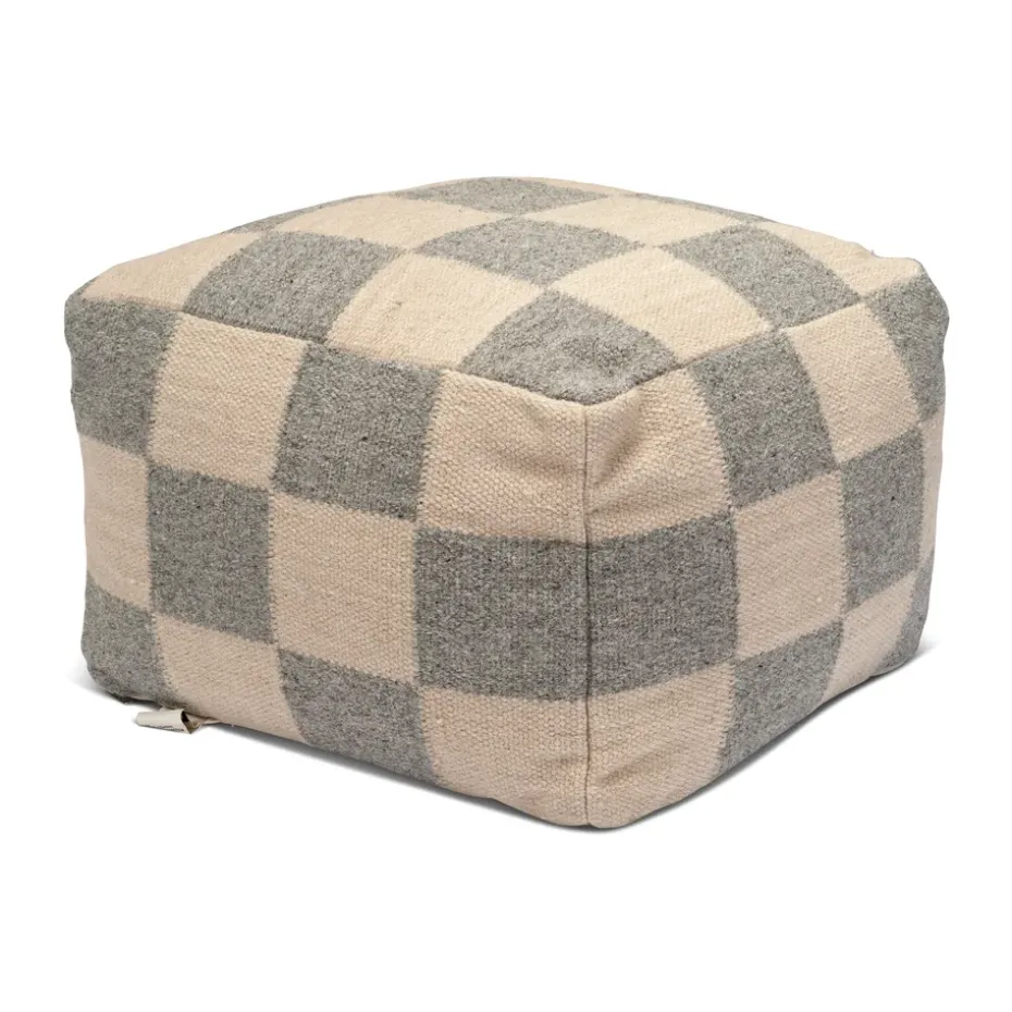 Pouf Square 50x50 cm, Gris-naturel