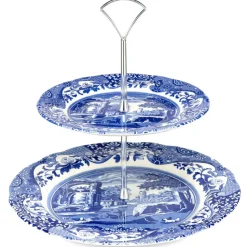 Présentoir à gâteaux à deux étages Blue Italian, Deux étages