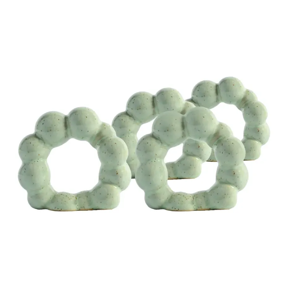 Rond de serviette Porto lot de 4, Vert menthe