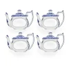 Ronds de serviette Blue Italian, lot de 4, Bleu-blanc