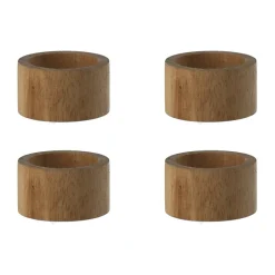 Ronds de serviette Hollow Ø5 cm 4 pièces, Acacia