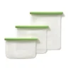 Sac réutilisable plat Lékué 3 pièces, Vert