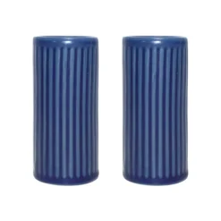 Salière et poivrier Groovy, Blue stoneware