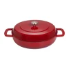 Sauteuse Combekk Enameled en fonte émaillée Ø28 cm, Cherry-silver knob