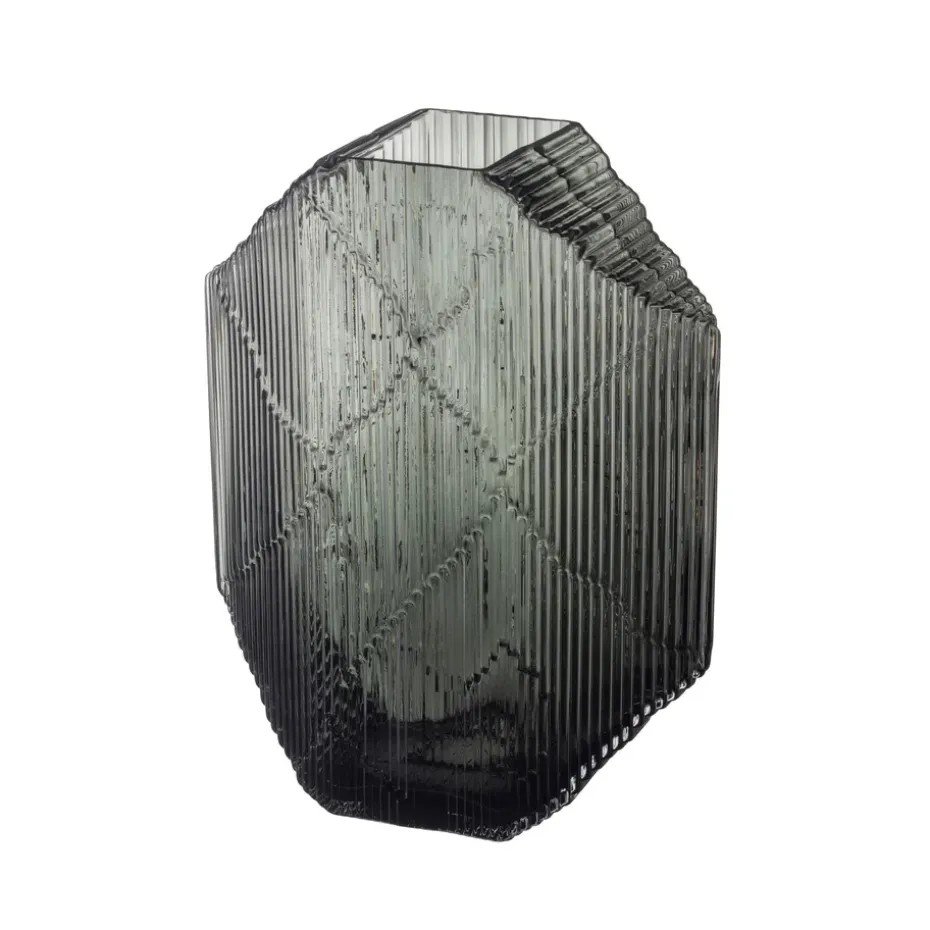 Sculpture en verre Kartta 33,5 cm, Gris foncé