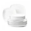 Service de table carré Lido 12 pièces, Blanc