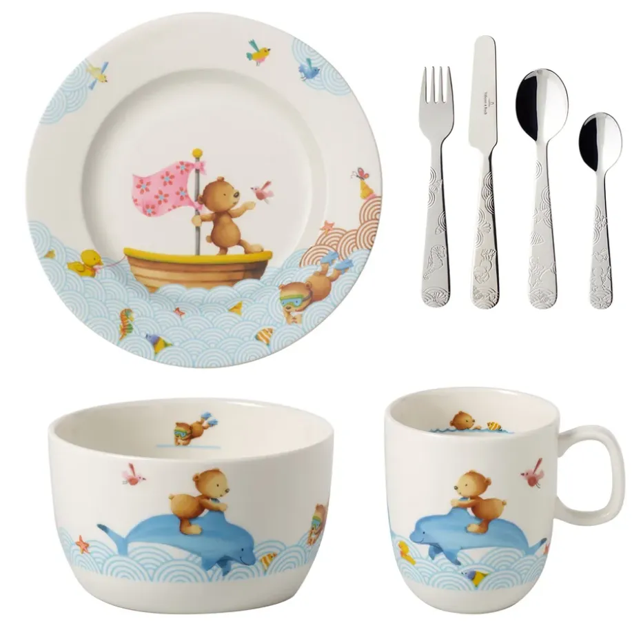 Service pour enfants et Couverts Happy as a Bear, 7 Pièces