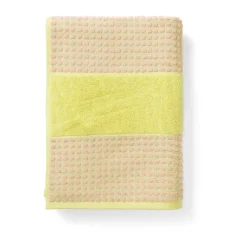 Serviette Check 70x140 cm, Jaune-rose