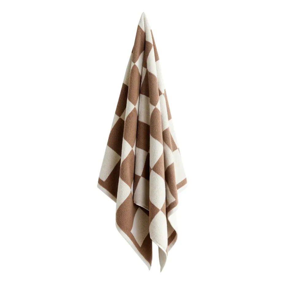 Serviette de bain Check 70x136 cm, Cappuccino