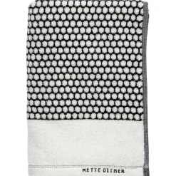Serviette de bain Grid 70x140 cm, Noir-off white