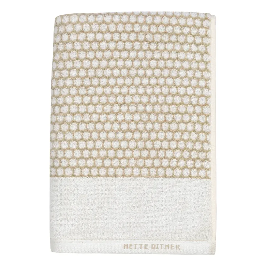Serviette de bain Grid 70x140 cm, Sable-blanc cassé