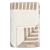 Serviette de bain rayée 100x150 cm, Beige