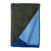 Serviette de bain Soft 70x133 cm, Dark olive-light blue