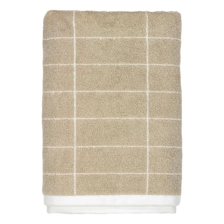 Serviette de bain Tile Stone 70x140 cm, Sable-blanc cassé