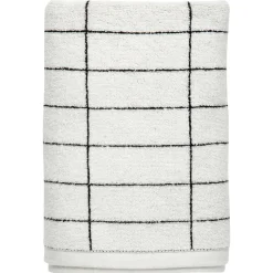 Serviette de bain Tile Stone 70x140 cm, Noir-off white