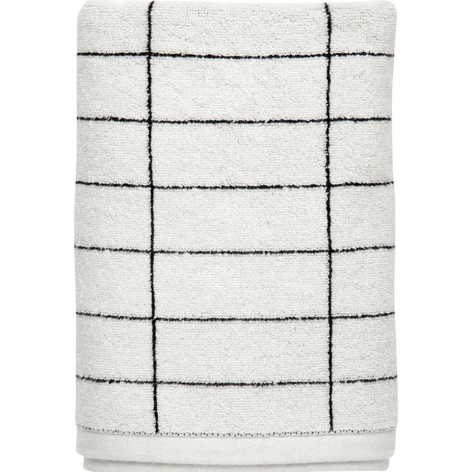 Serviette de bain Tile Stone 70x140 cm, Noir-off white