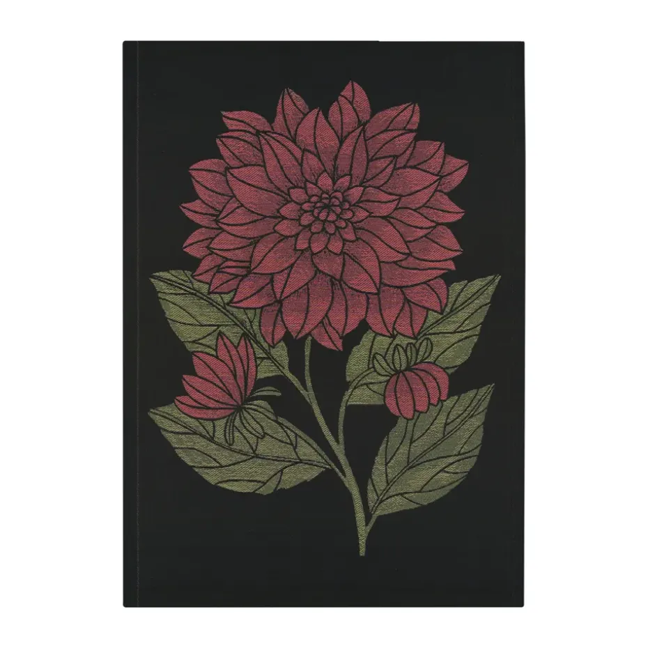 Serviette de cuisine Dahlia 48x70 cm, Rouge-noir-vert