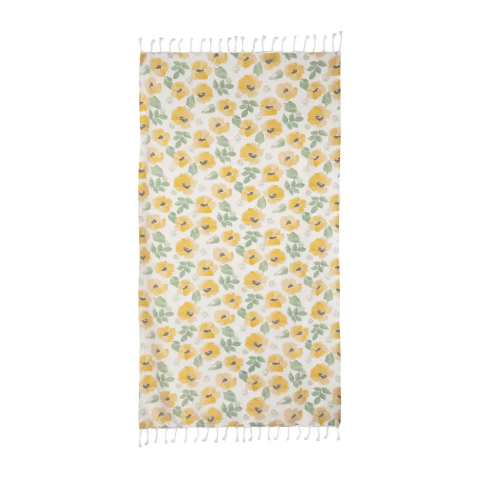 Serviette Eden hamam 90x170 cm, Mélange jaune