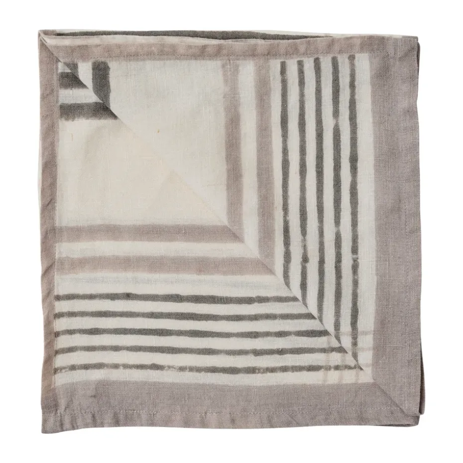 Serviette Ella 50x50 cm, Gris à carreaux