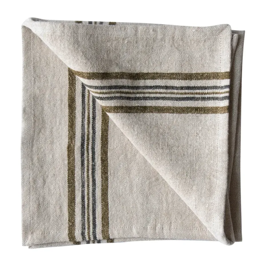 Serviette en lin Astrid 50x50 cm, Olive