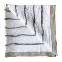 Serviette en lin Maya 50x50 cm, Navy Stripe