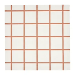 Serviette en papier Check & Stripes 33x33 cm 20 pièces, Beige