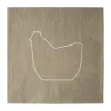 Serviette en papier Happy hen 33x33 cm Lot de 20, Brun