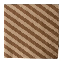Serviette en papier Stripe 33x33 cm lot de 20, Nougat
