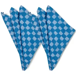 Serviette en tissu Checki Lot de 2, Bleu