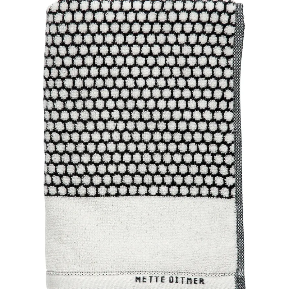 Serviette Grid 50x100 cm, Noir-off white